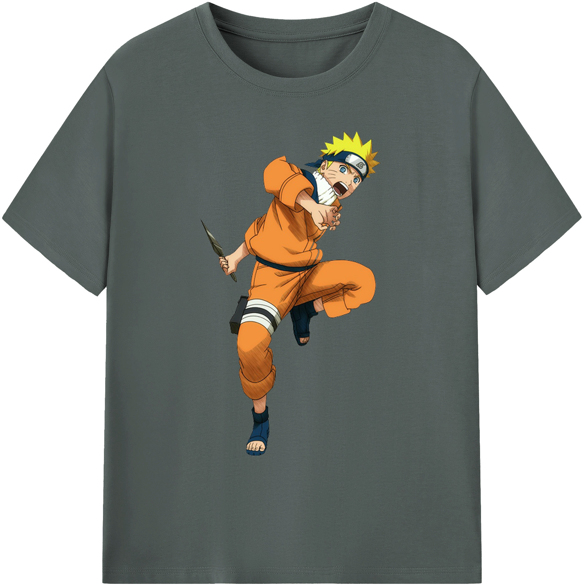 （画像用） NARUTO -ナルト- うずまき ナルト Uzumaki Naruto 綿100％ メンズ半袖Tシャツ｜肌触りやわらか＆通気性